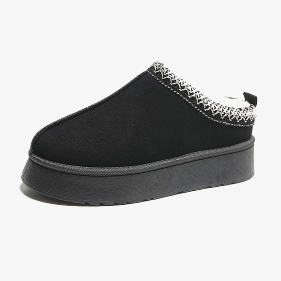 Platform Slippers Tazz Faux Fur Slip-on Vegan Suede Mule Winter Women's Shoes - Picture 9 of 9